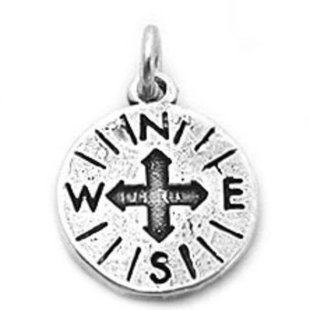 Compass Charm. Sterling Silver